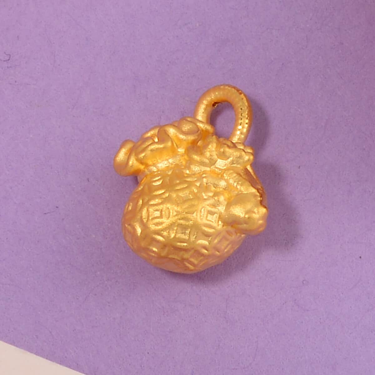 24K Yellow Gold Electroform Lucky Bag Pendant 1.10 Grams image number 1