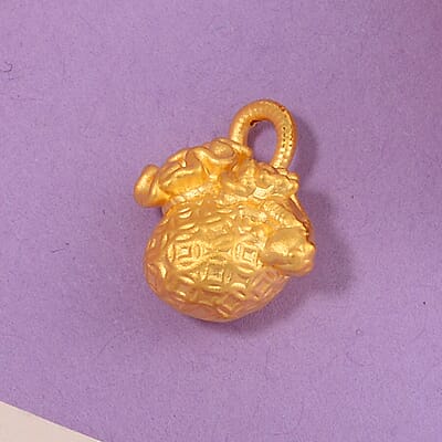Electroform Lucky Bag Pendant in 24K Yellow Gold 1.22 Grams
