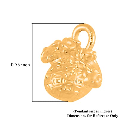 Electroform Lucky Bag Pendant in 24K Yellow Gold 1.22 Grams
