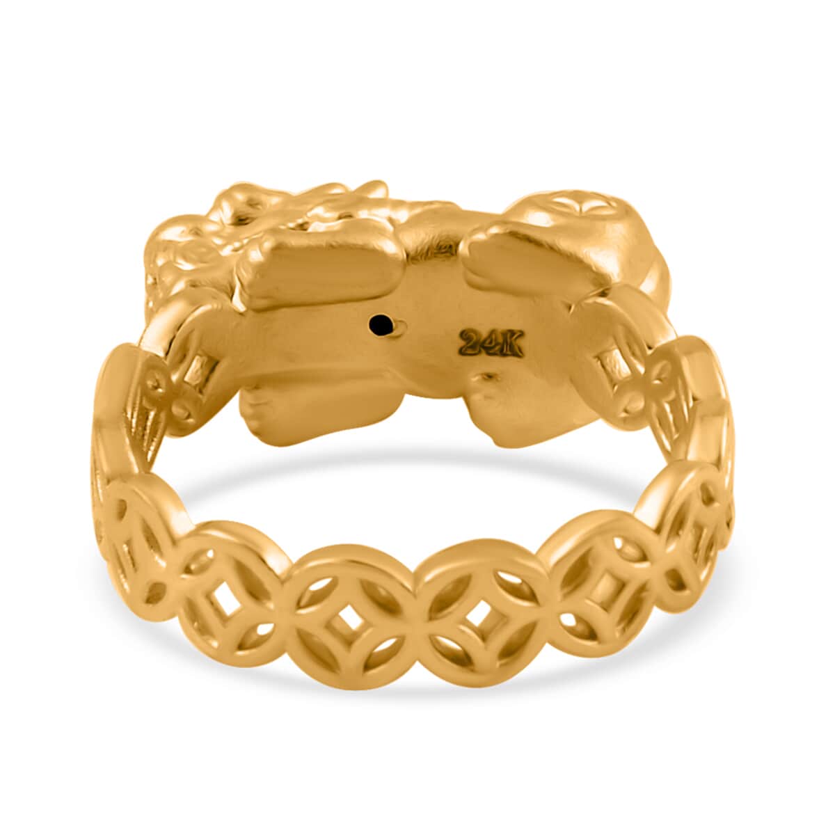 24K Yellow Gold Electroform Pixiu Ring (Size 8.0) 2.40 Grams image number 4