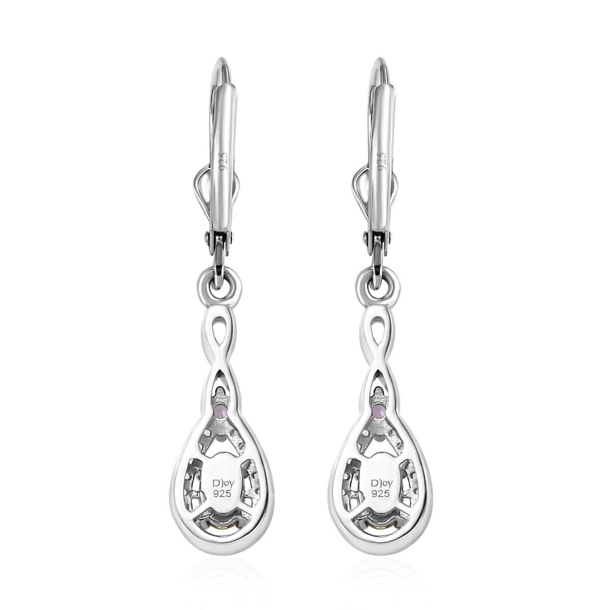 Premium Sava Sphene and Multi Gemstone Lever Back Earrings in Platinum Over Sterling Silver 1.00 ctw image number 4