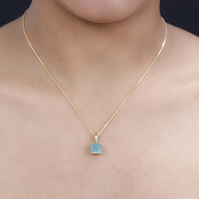 Luxoro 10K Yellow Gold Premium Grandidierite Solitaire Pendant without Chain 2.65 ctw