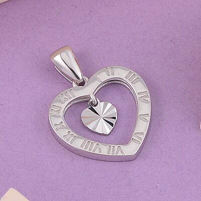 950 Platinum Heart Pendant 2.65 Grams
