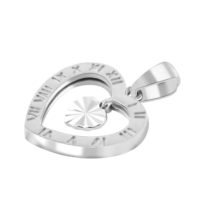 950 Platinum Heart Pendant 2.65 Grams