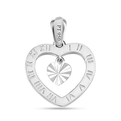 950 Platinum Heart Pendant 2.65 Grams