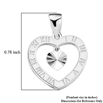 950 Platinum Heart Pendant 2.65 Grams