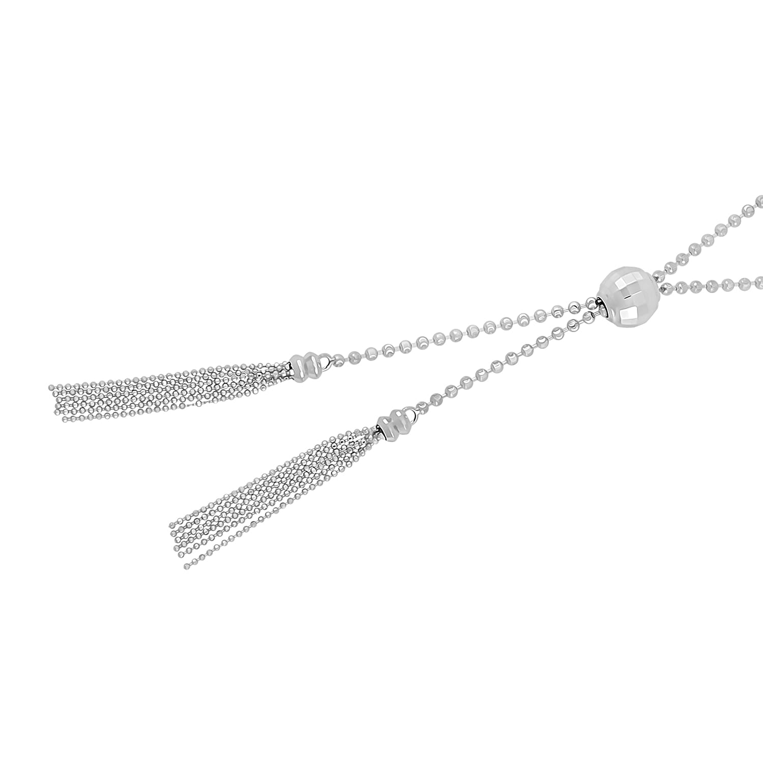 950 Platinum Beaded Necklace with Tassels Necklace 20-22 Inches 16.50 Grams