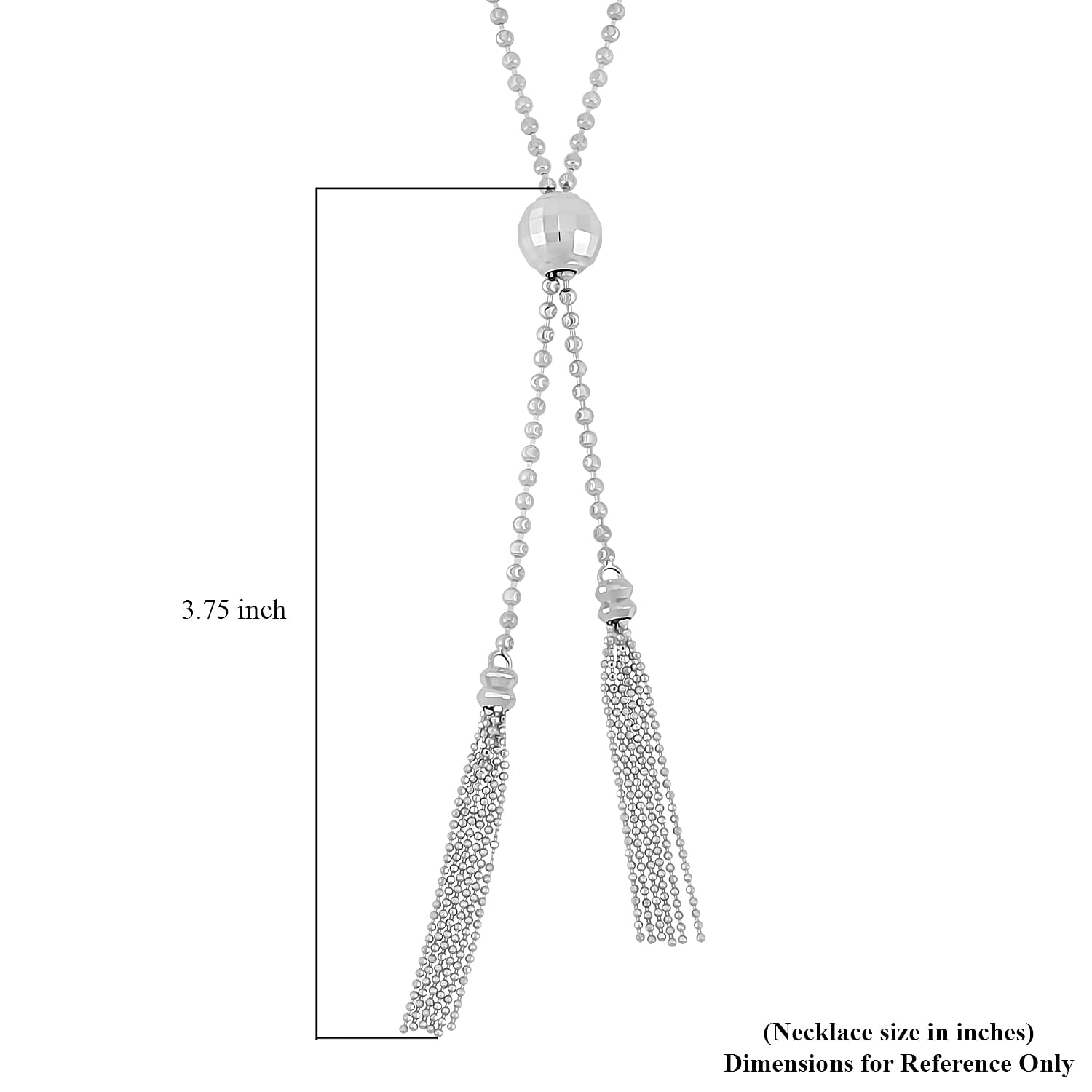 950 Platinum Beaded Necklace with Tassels Necklace 20-22 Inches 16.50 Grams