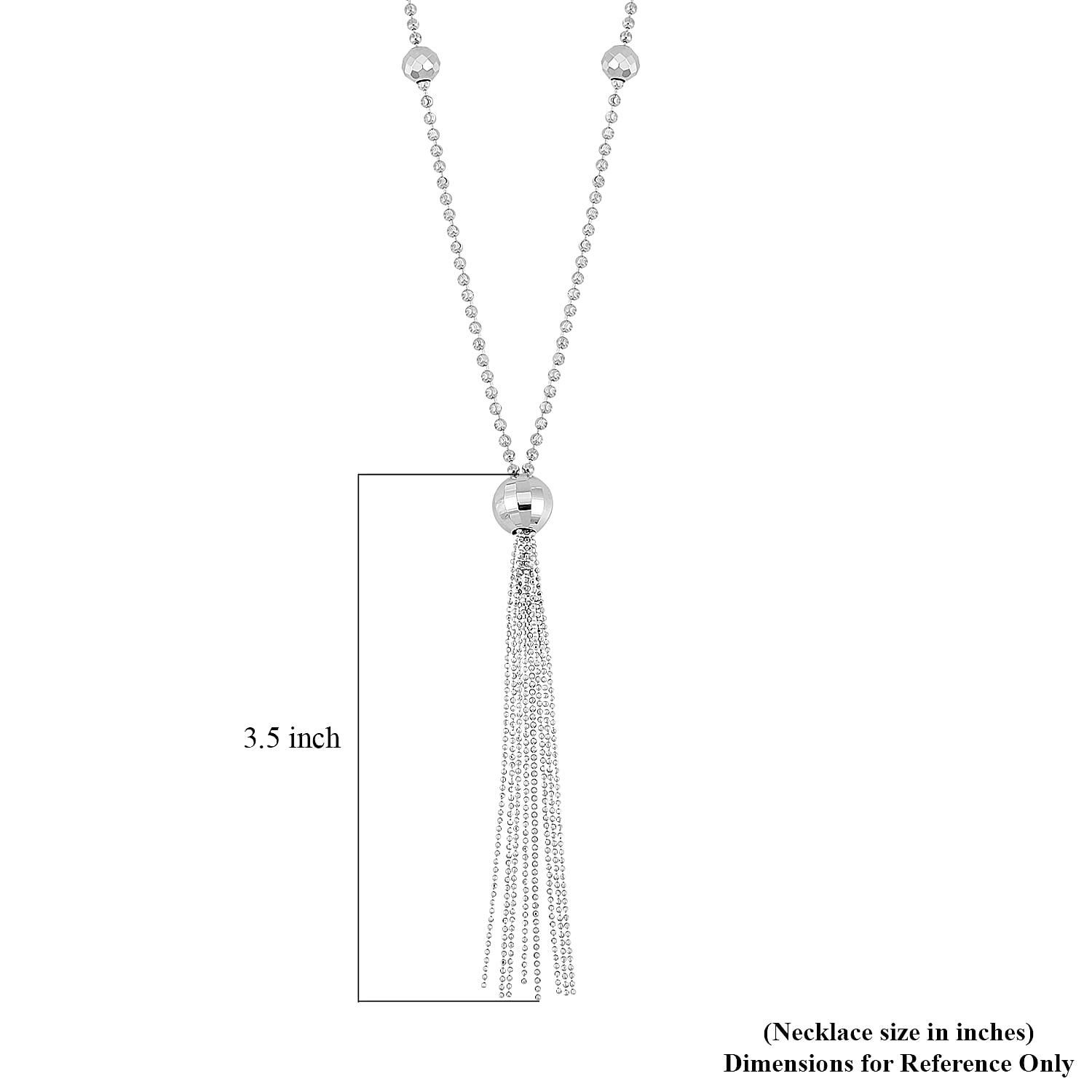 950 Platinum Beaded Necklace with Tassels 20-22 Inches 16 Grams