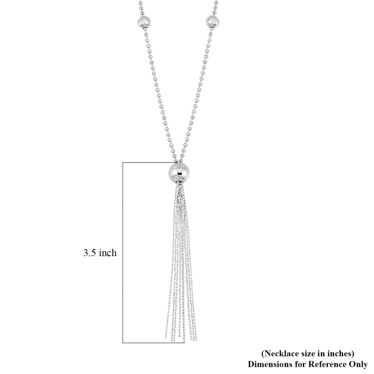 950 Platinum Beaded Necklace with Tassels 20-22 Inches 16 Grams image number 4
