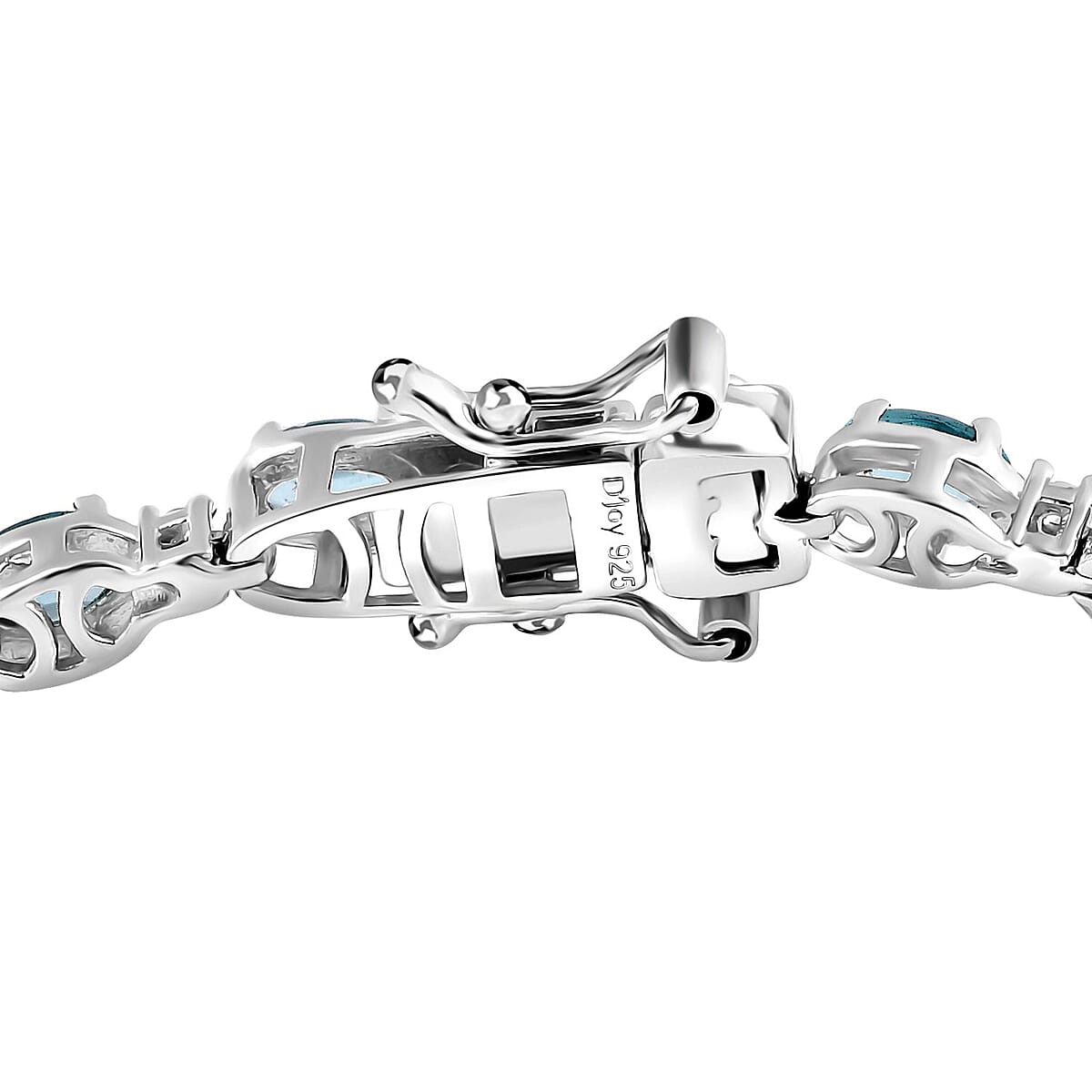 Betroka Blue Apatite and White Zircon Bracelet in Platinum Over Sterling Silver (7.25 In) 6.15 ctw image number 3