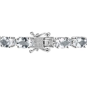 D'Joy Brazilian Petalite and White Zircon 12.40 ctw Bracelet in Platinum Over Sterling Silver (7.25 In)