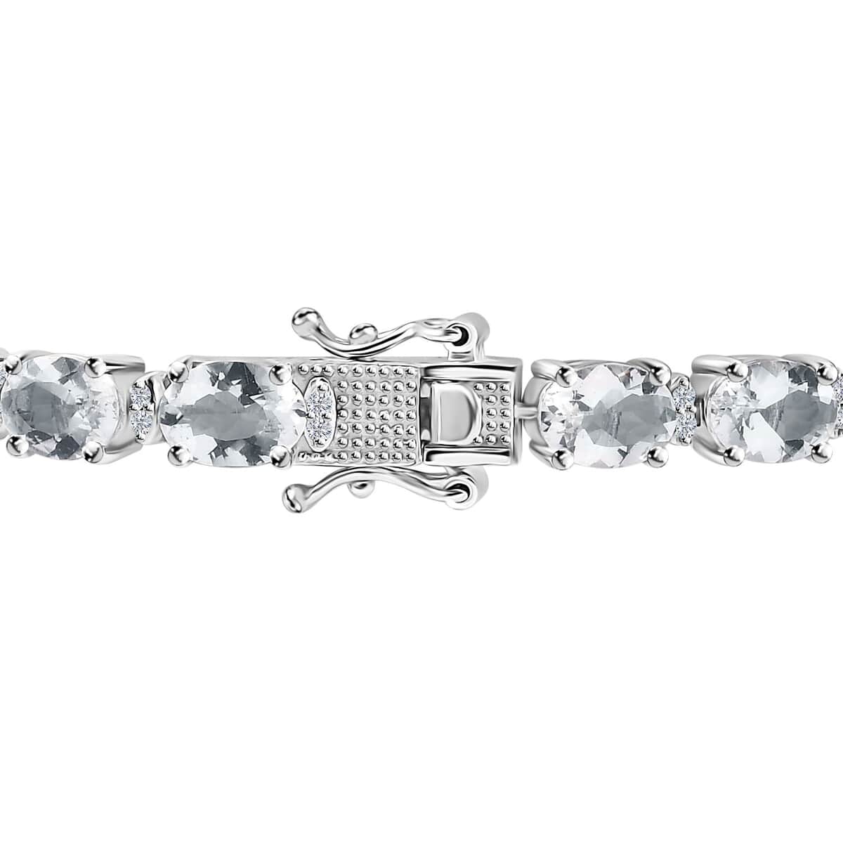 Brazilian Petalite and White Zircon Bracelet in Platinum Over Sterling Silver (7.25 In) 12.40 ctw image number 3