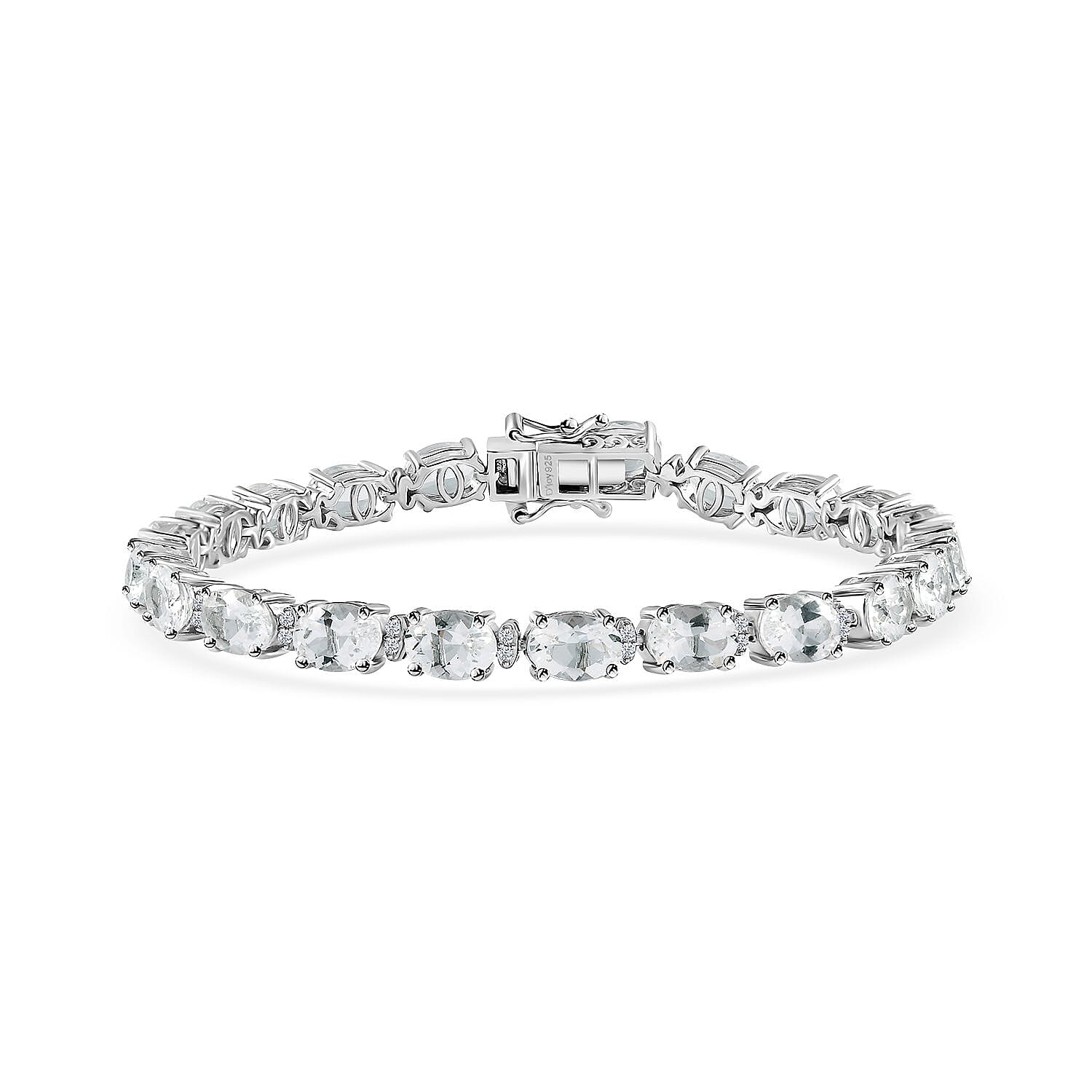Brazilian Petalite and White Zircon Bracelet in Platinum Over Sterling Silver (7.25 In) 11.20 ctw