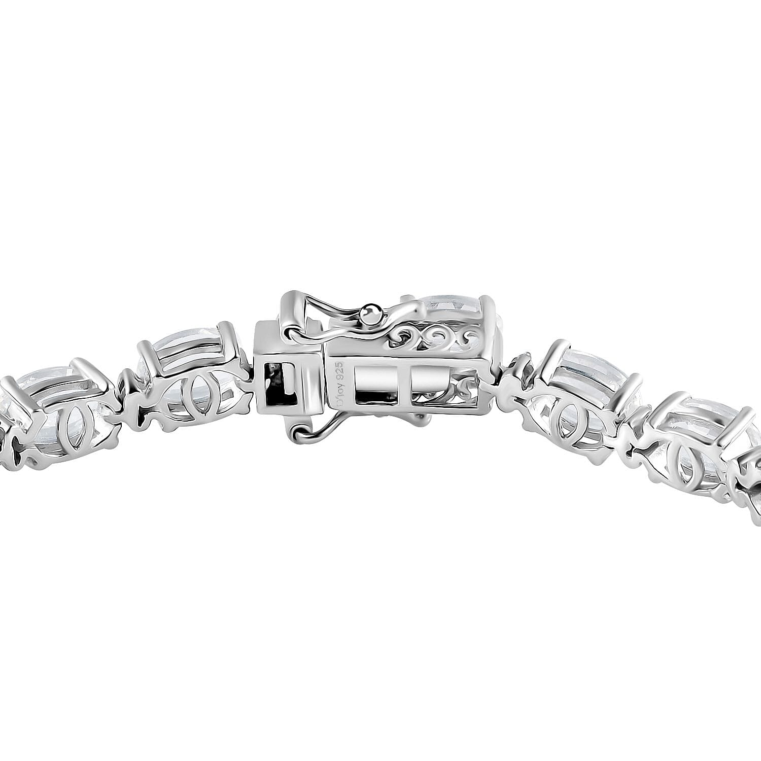 Brazilian Petalite and White Zircon Bracelet in Platinum Over Sterling Silver (7.25 In) 11.20 ctw