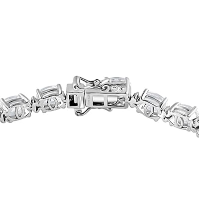 Brazilian Petalite and White Zircon Bracelet in Platinum Over Sterling Silver (7.25 In) 11.20 ctw