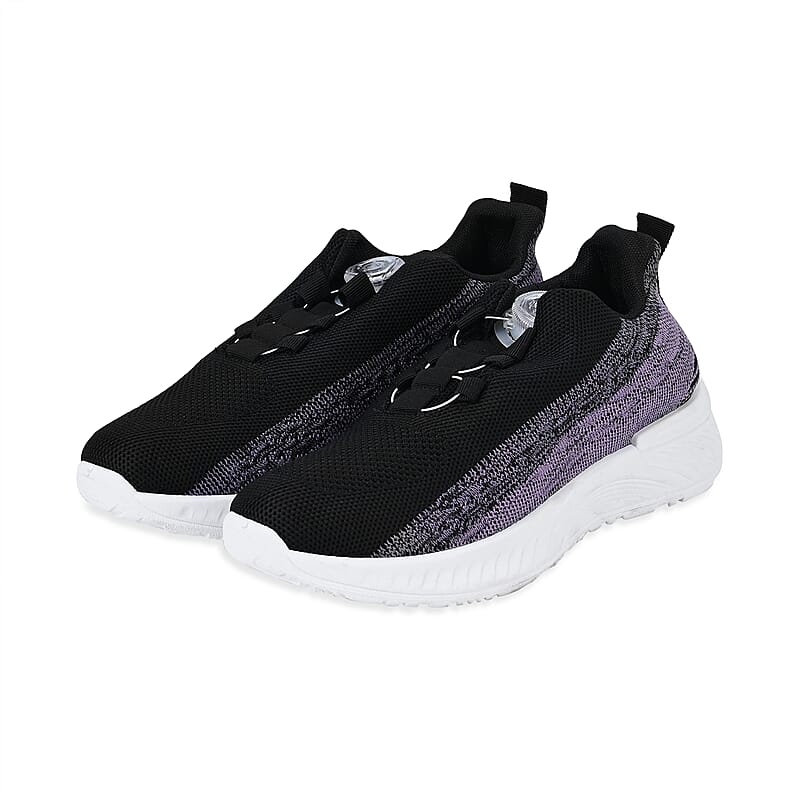 Women's Rotary Buckle Tennis Shoes - Black (Size 6-6.5)