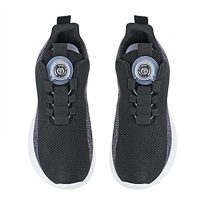 Women's Rotary Buckle Tennis Shoes - Black (Size 6-6.5)