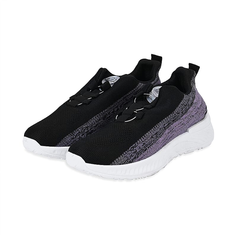 Women's Rotary Buckle Tennis Shoes - Black (Size 8-8.5)