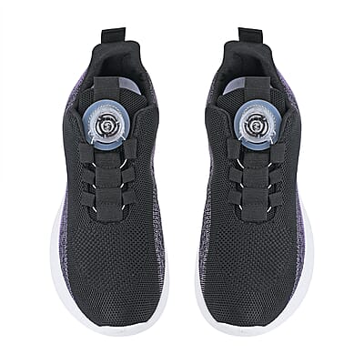 Women's Rotary Buckle Tennis Shoes - Black (Size 8-8.5)