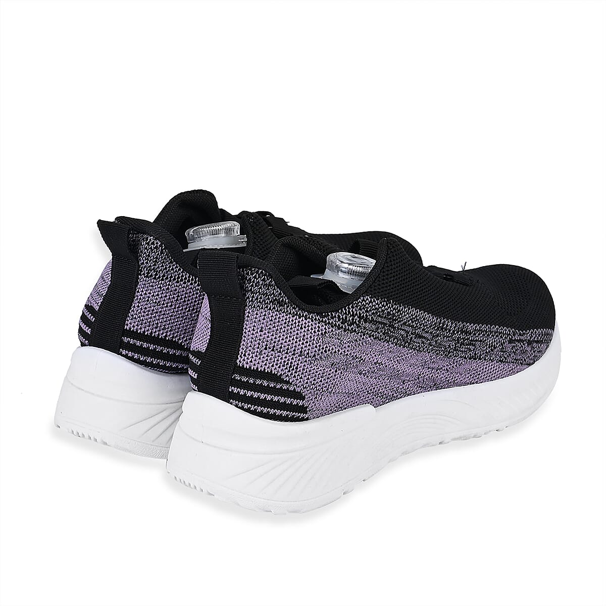 Women's Rotary Buckle Tennis Shoes - Black (Size 10-10.5) image number 1