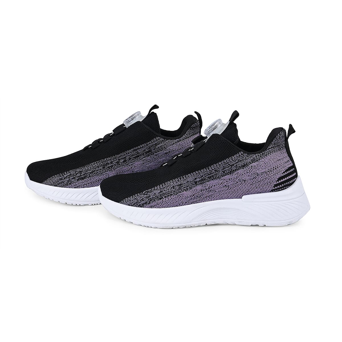Women's Rotary Buckle Tennis Shoes - Black (Size 10-10.5) image number 2