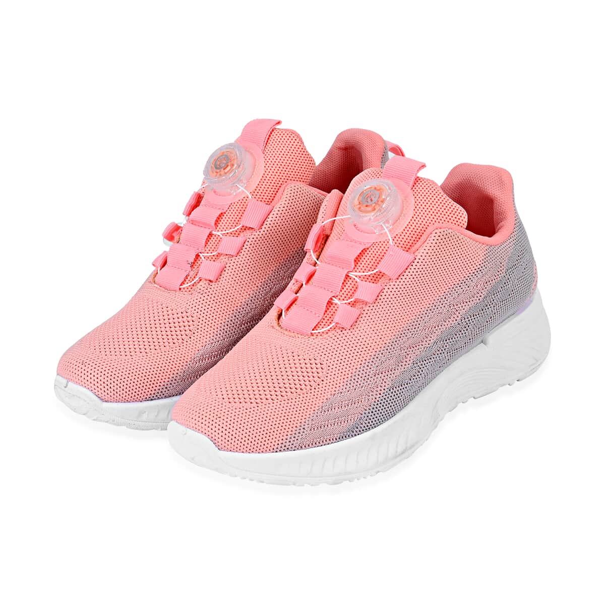 Women's Rotary Buckle Tennis Shoes - Pink (Size 9-9.5) image number 0