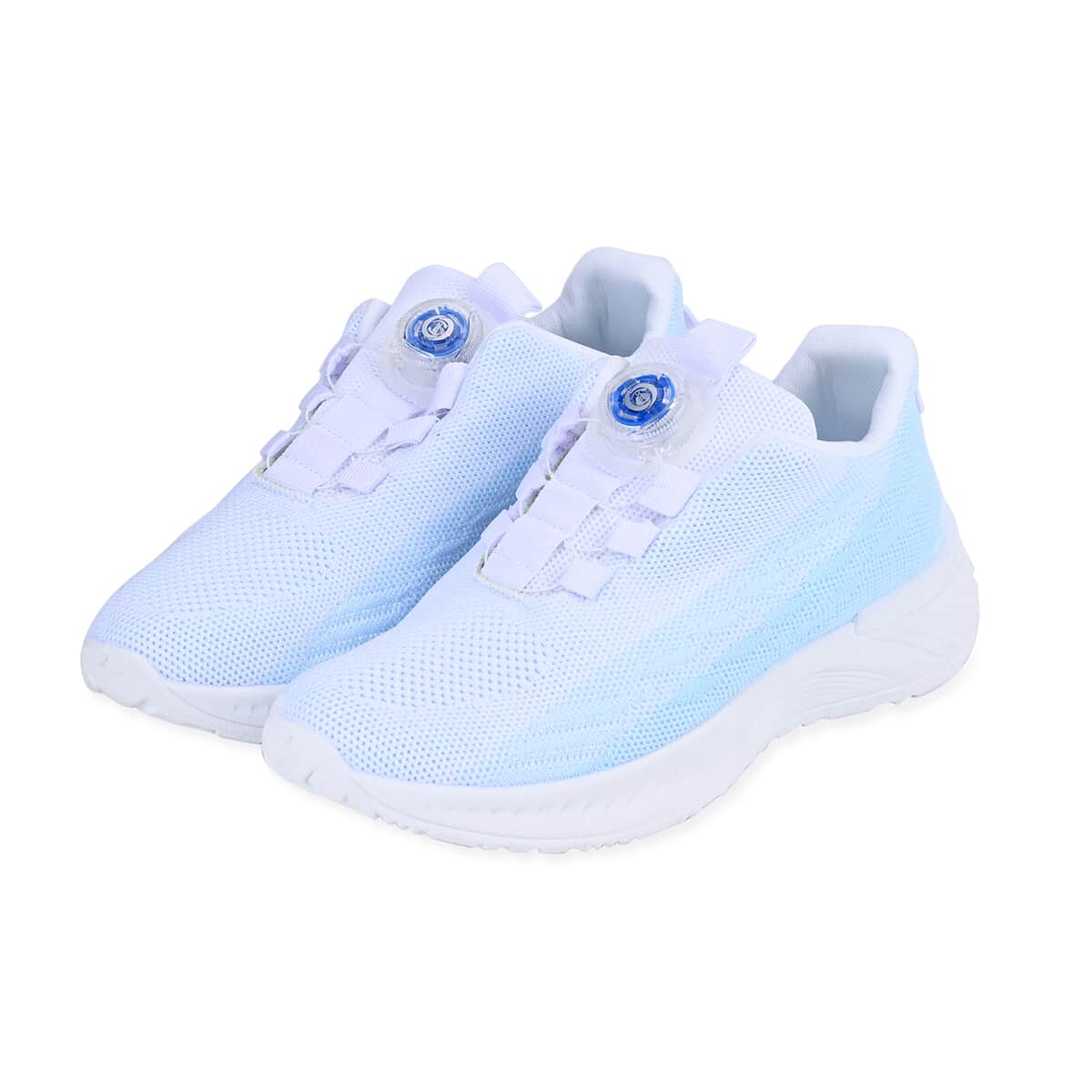 Women's Rotary Buckle Tennis Shoes - Blue (Size 6-6.5) image number 0