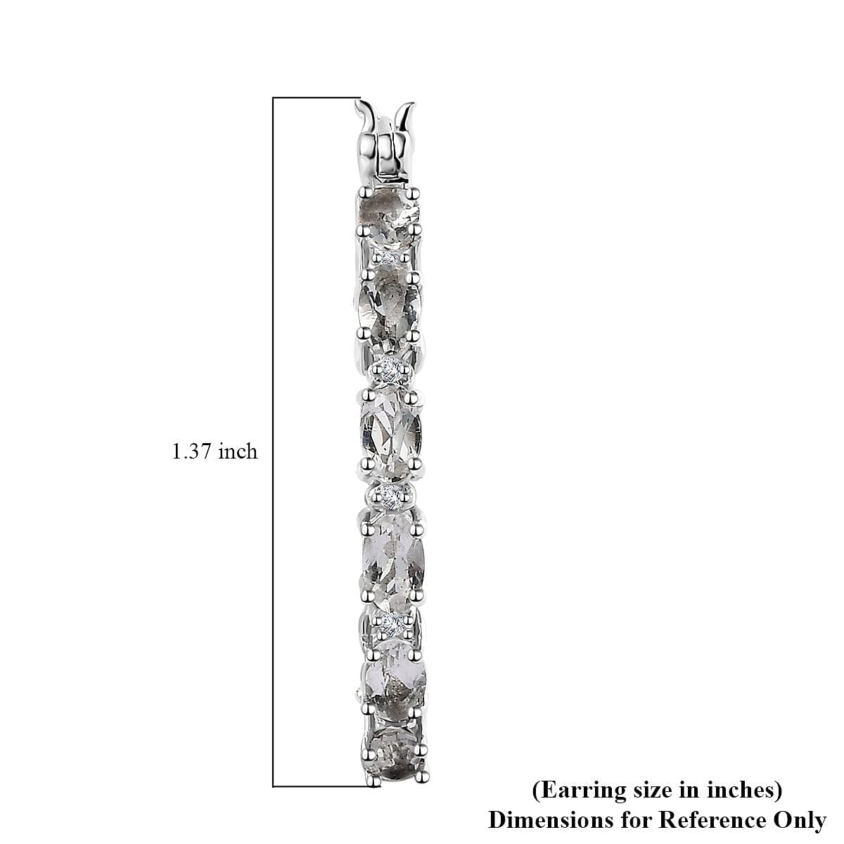 Brazilian Petalite and White Zircon 4.30 ctw Inside Out Hoop Earrings in Platinum Over Sterling Silver