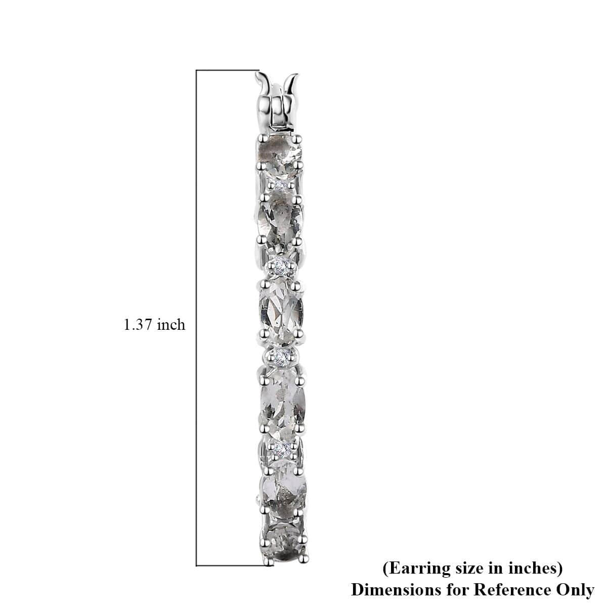 Brazilian Petalite and White Zircon Inside Out Hoop Earrings in Platinum Over Sterling Silver 4.30 ctw image number 4