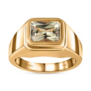 Luxoro AAA Turkizite 4.20 ctw Men's Ring in 14K Yellow Gold (Size 10.0) 7.90 Grams