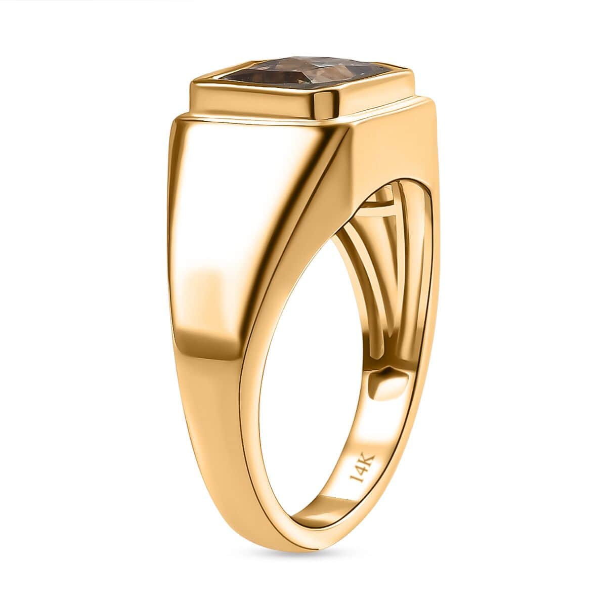 Luxoro 14K Yellow Gold AAA Turkizite Solitaire Men's Ring 8 Grams 3.75 ctw (Del. in 10-12 Days) image number 3