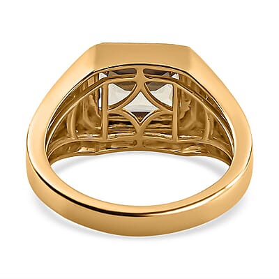 Luxoro AAA Turkizite 4.20 ctw Men's Ring in 14K Yellow Gold (Size 10.0) 7.90 Grams