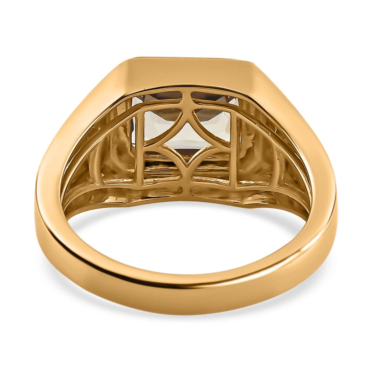 Luxoro 14K Yellow Gold AAA Turkizite Solitaire Men's Ring 8 Grams 3.75 ctw (Del. in 10-12 Days) image number 4