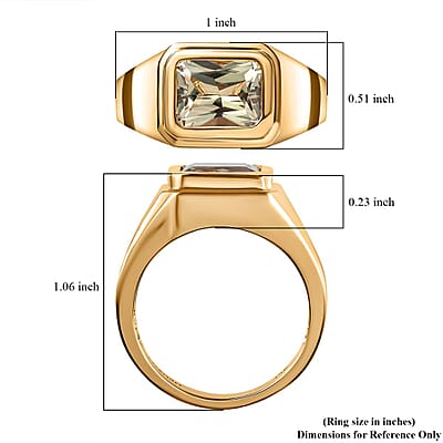 Luxoro AAA Turkizite 4.20 ctw Men's Ring in 14K Yellow Gold (Size 10.0) 7.90 Grams
