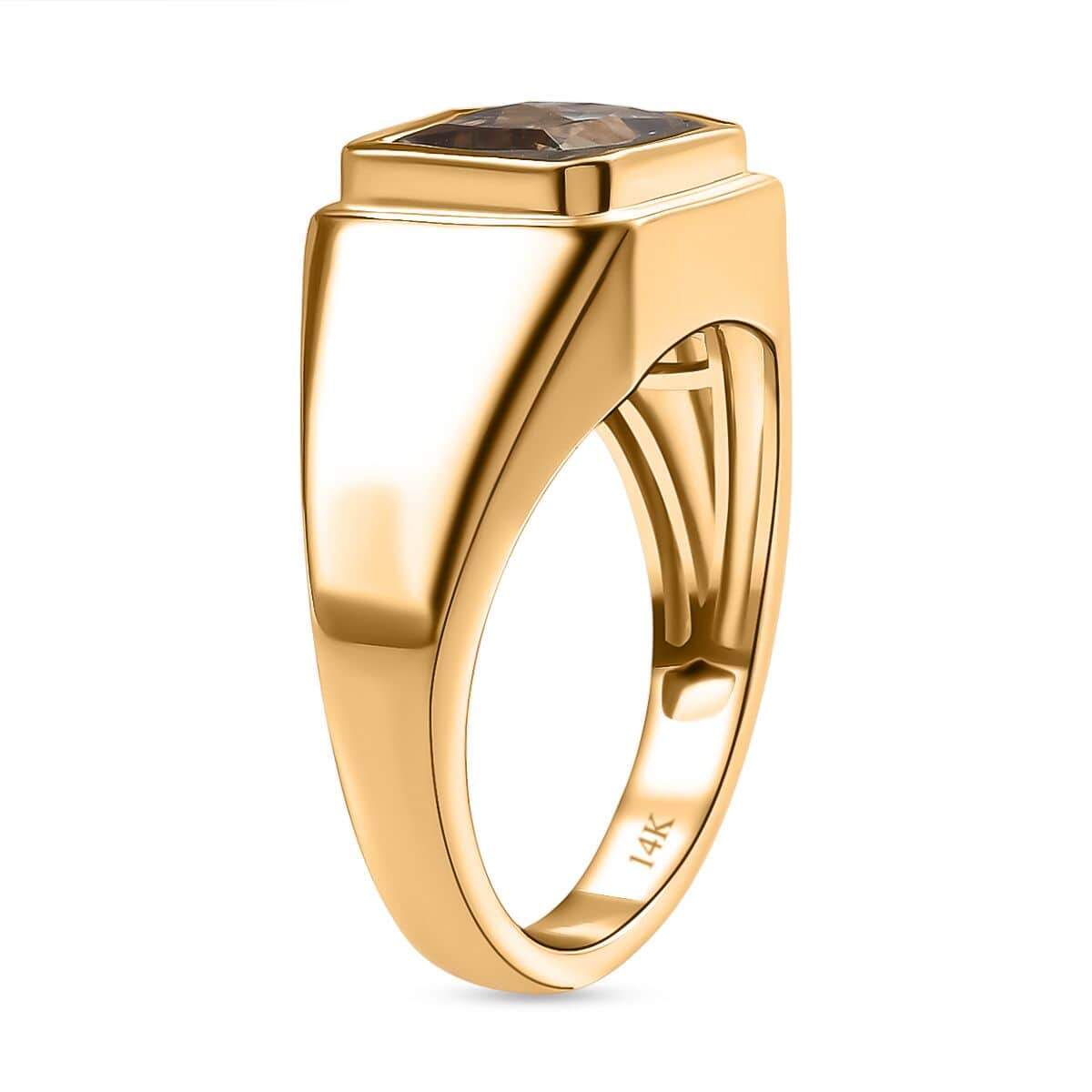 Luxoro AAA Turkizite 4.20 ctw Men's Ring in 14K Yellow Gold (Size 11.0) 7.90 Grams image number 3