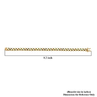Ethiopian Welo Opal and Chrome Diopside Bracelet in Vermeil Yellow Gold Over Sterling Silver (8.00 In) 9.60 ctw