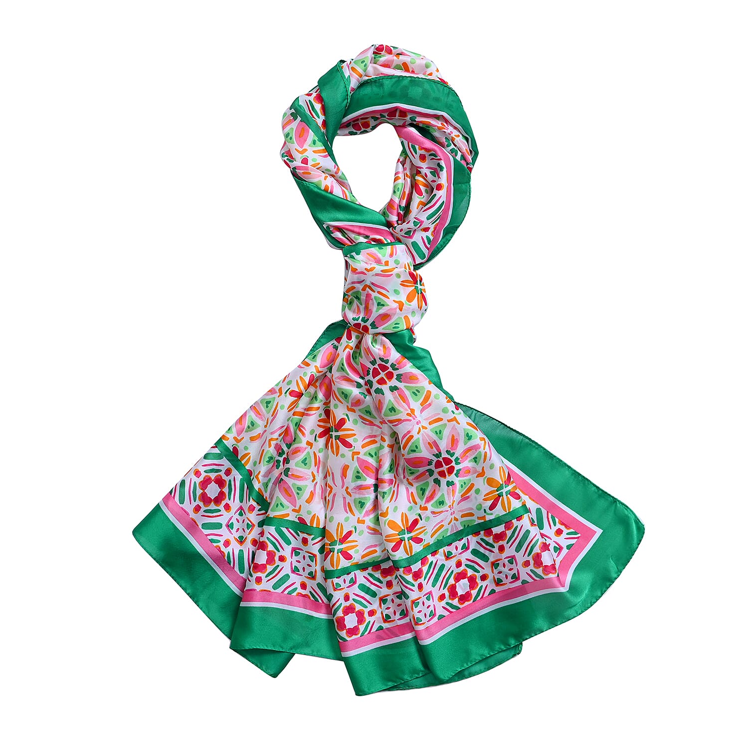 Pink Kaleidoscope Bucket Hat and Polyester Scarf Set - One Size