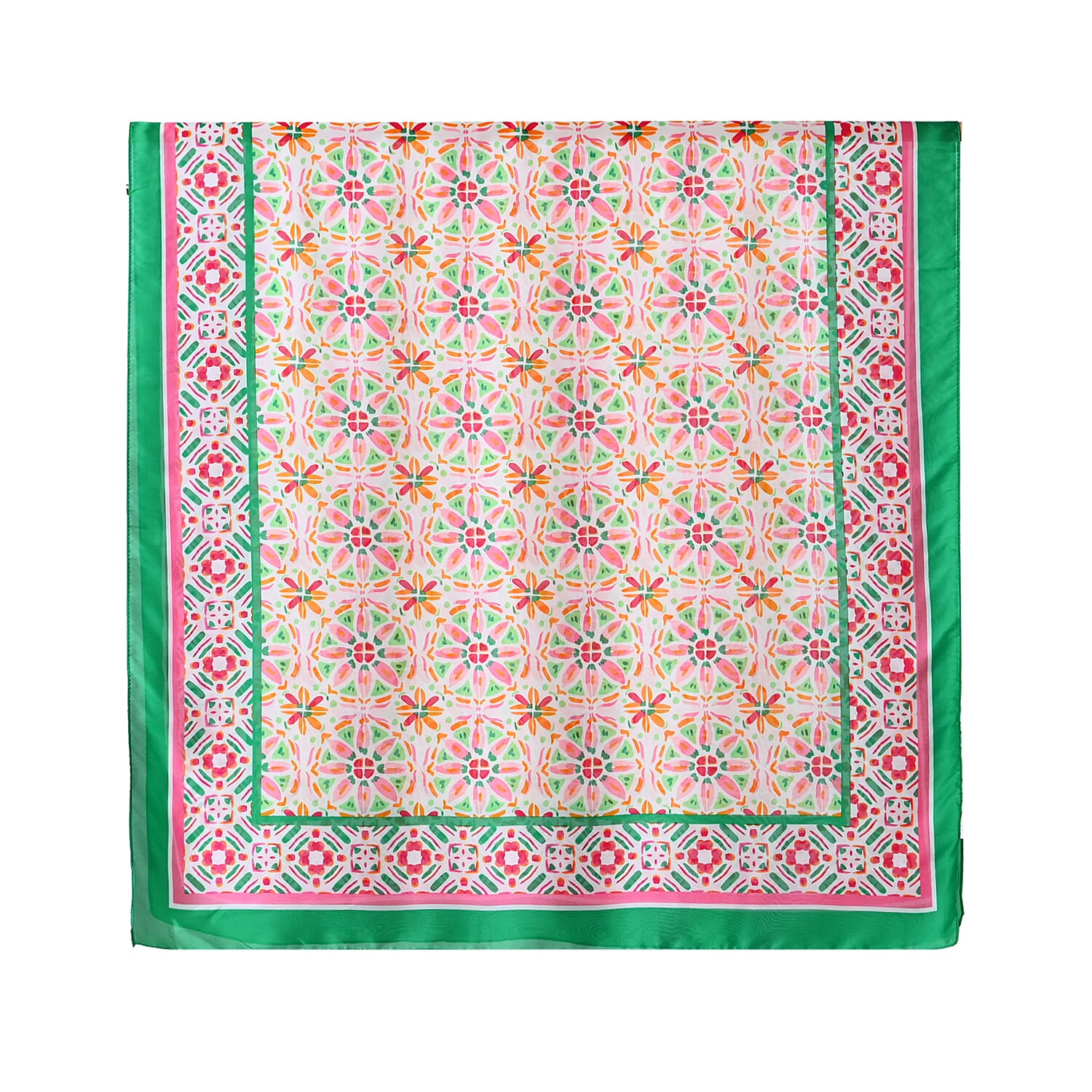Pink Kaleidoscope Bucket Hat and Polyester Scarf Set - One Size