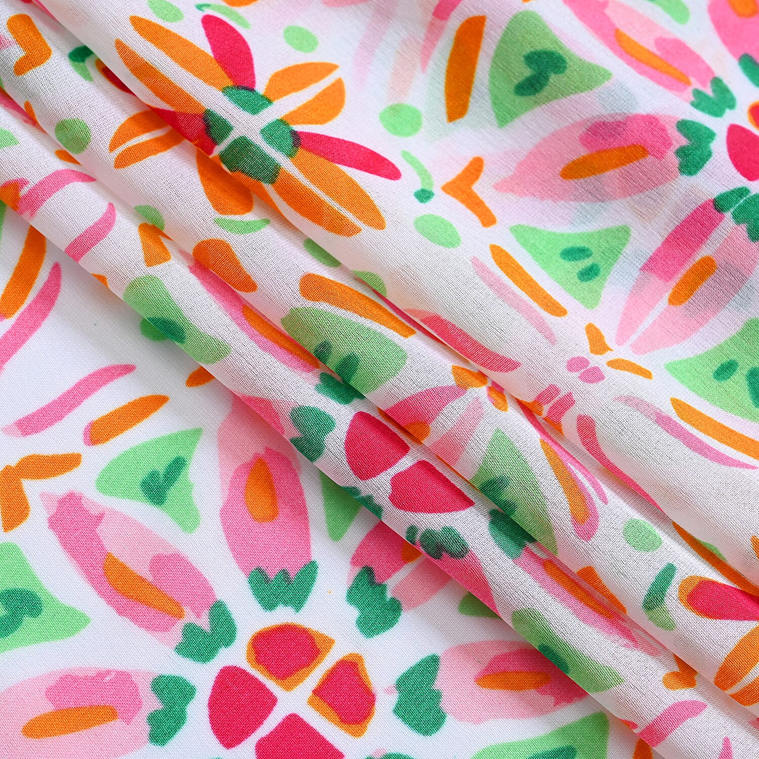 Pink Kaleidoscope Bucket Hat and Polyester Scarf Set - One Size