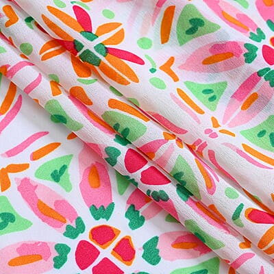 Pink Kaleidoscope Bucket Hat and Polyester Scarf Set - One Size