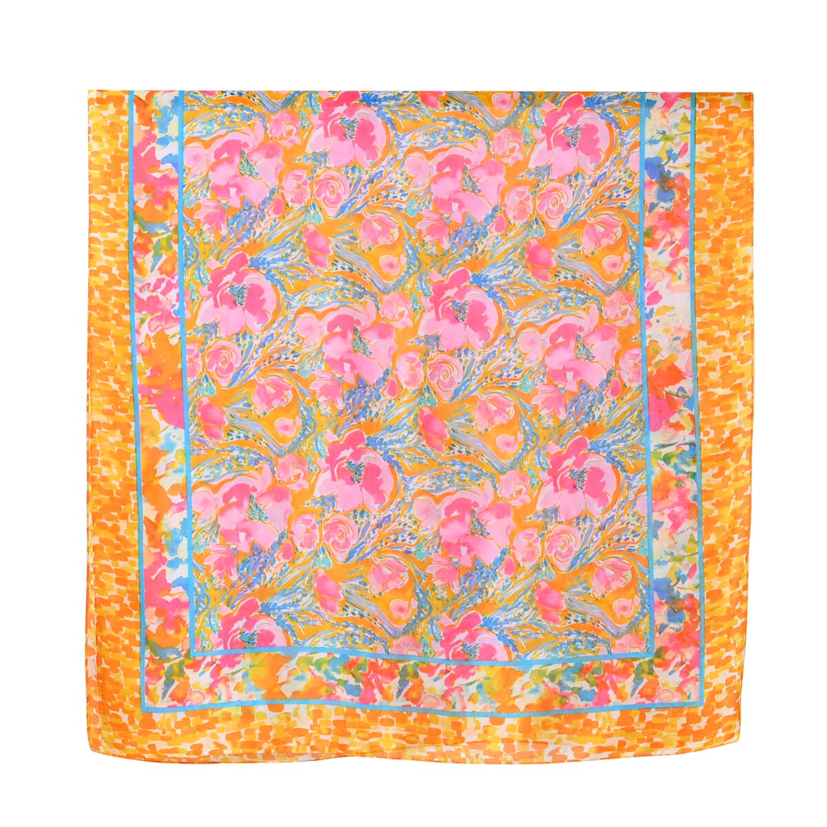 Orange Paisley Bucket Hat and Polyester Scarf Set - One Size image number 2