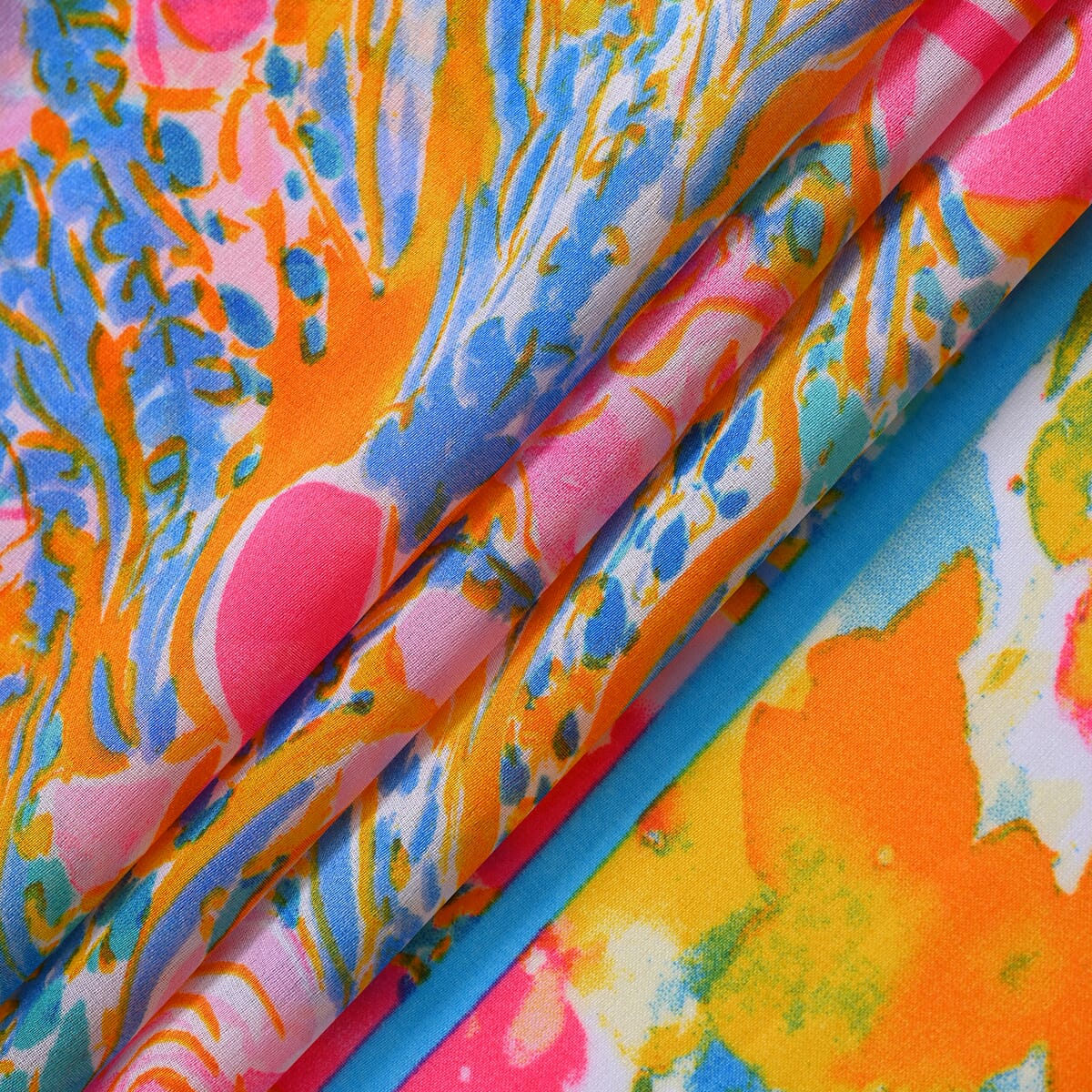 Orange Paisley Bucket Hat and Polyester Scarf Set - One Size image number 6