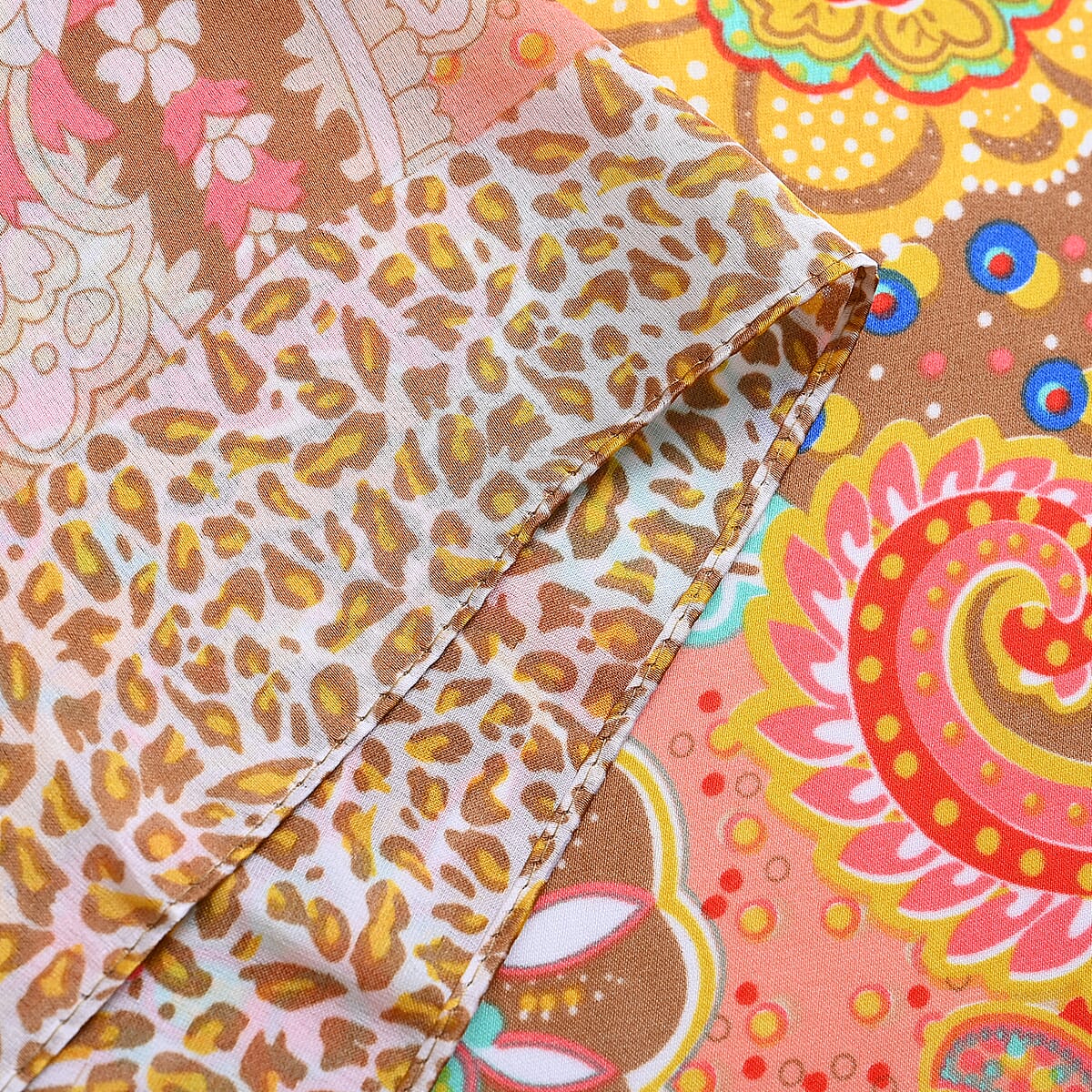 Brown Paisley Bucket Hat and Polyester Scarf Set - One Size image number 5