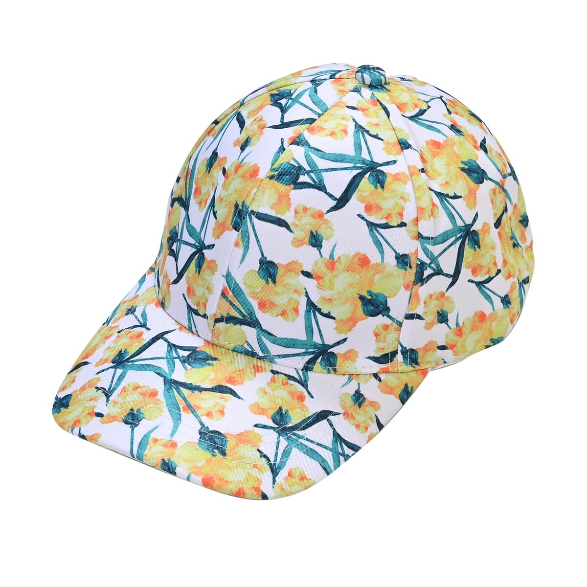 Green Floral Printed Women's Scarf and Baseball Cap Set image number 3