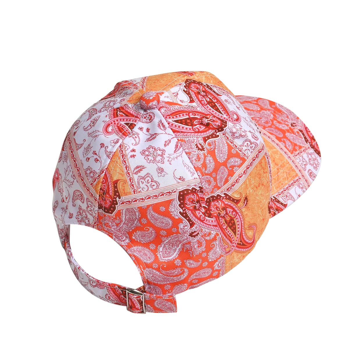 Orange Floral Printed Women's Scarf and Baseball Cap Set image number 4