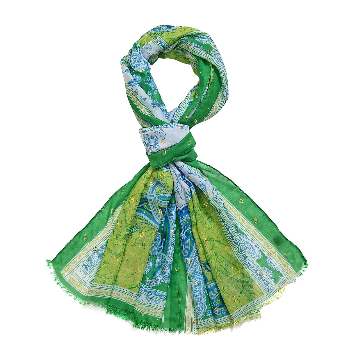 Light Green Floral Printed Women's Scarf and Baseball Cap Set image number 1