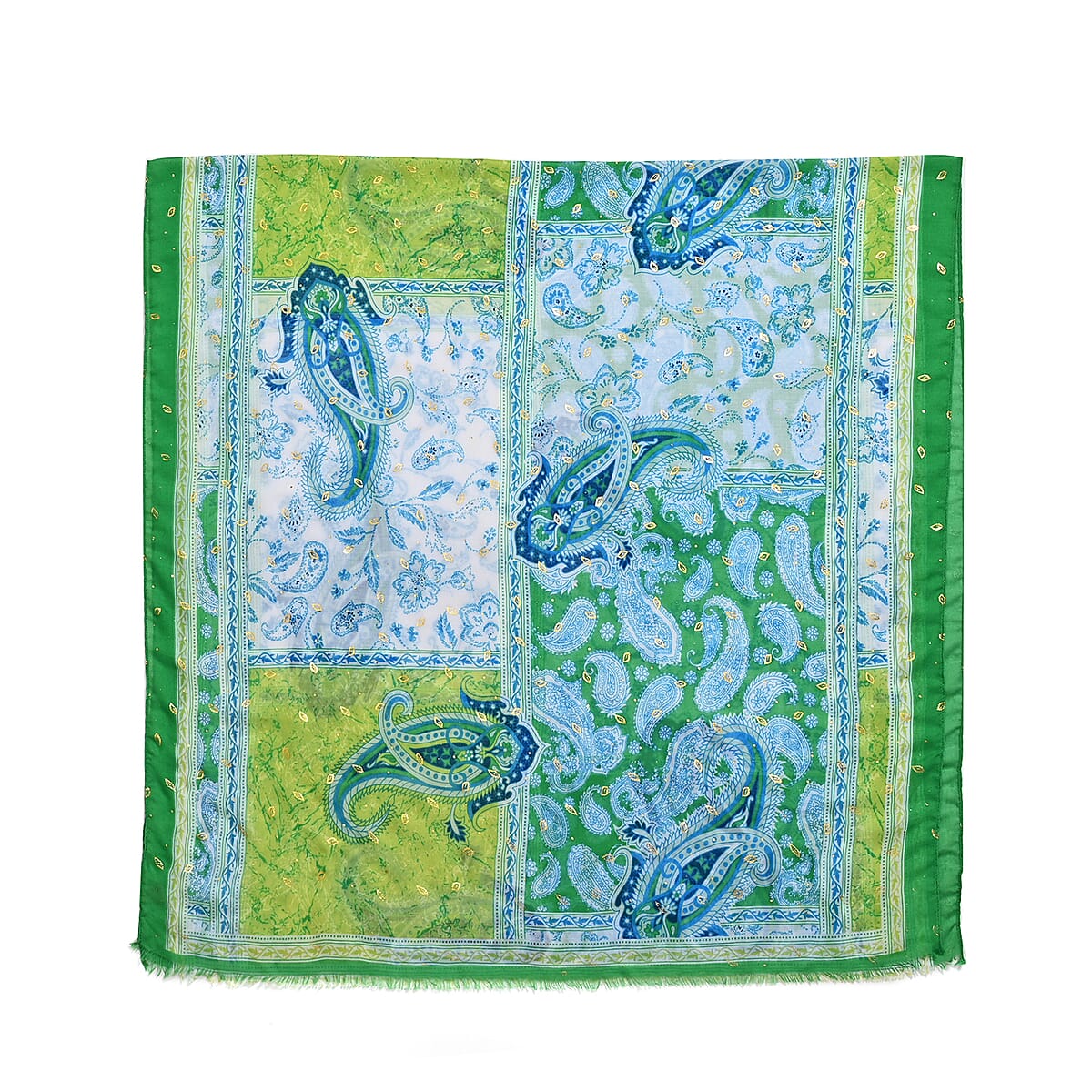 Light Green Floral Printed Women's Scarf and Baseball Cap Set image number 2