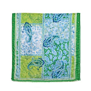 Light Green Floral Printed Women's Scarf and Baseball Cap Set