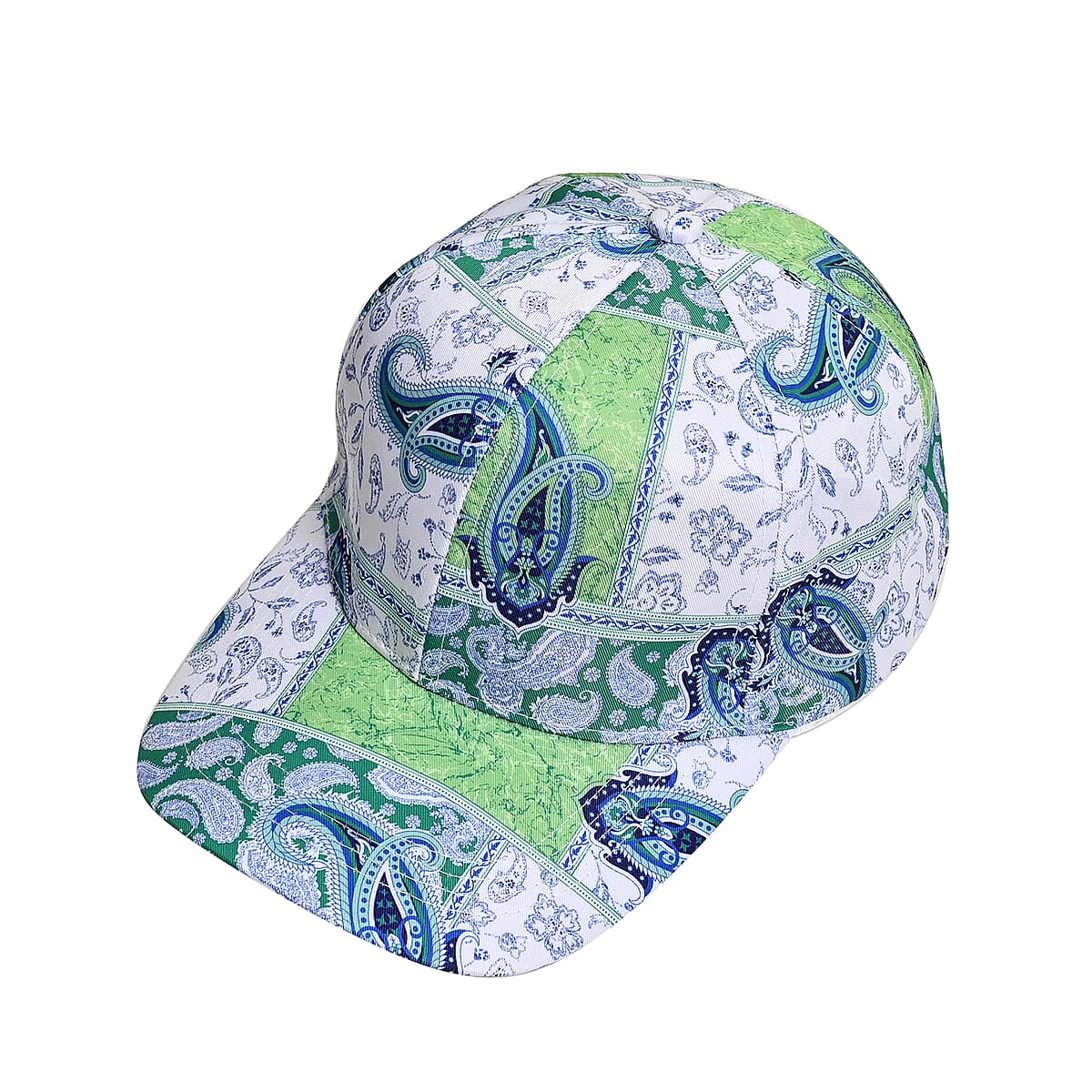 Light Green Floral Printed Women's Scarf and Baseball Cap Set image number 3